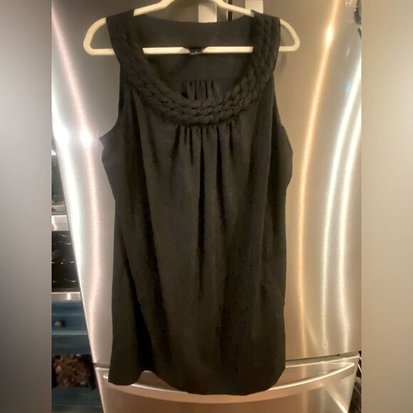 🌸 LANE Bryant Black LBD Sleeveless Knotted scoop Neck Sheath Dress Pockets 22 - Picture 8 of 12